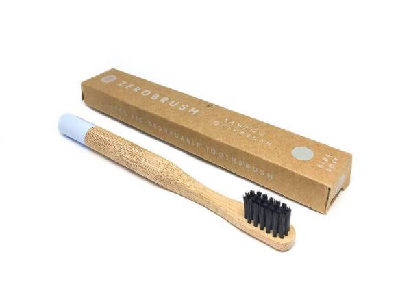 Bamboo 'Zerobrush' Toothbrush - Children's Blue Soft Bristle image