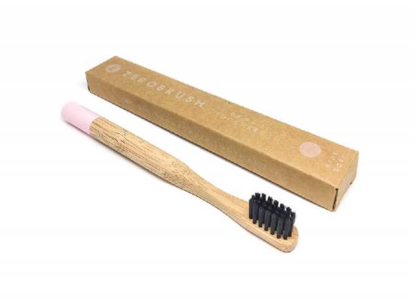 Bamboo 'Zerobrush' Toothbrush - Children's Pink Soft Bristle image