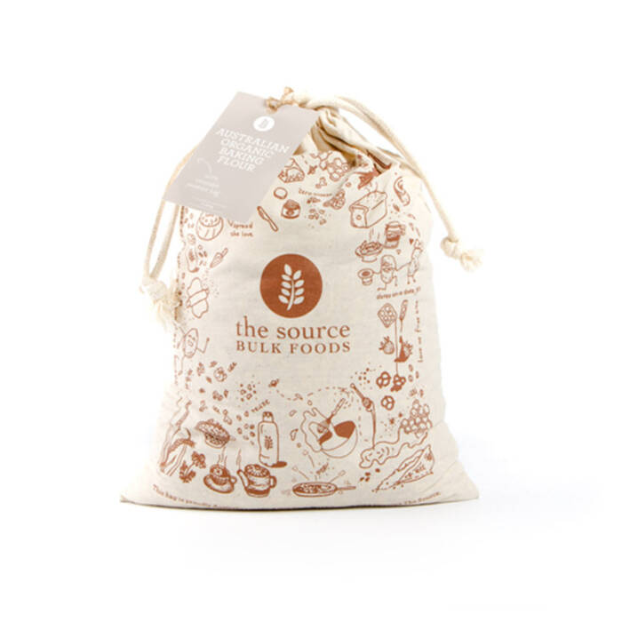 Australian Organic White Bakers Flour with Reusable Produce Bag 1.3kg
